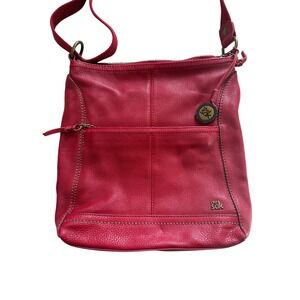 Vintage The Sak Red Pebbled Leather Crossbody Bag  Boho Classic w/ Iconic Charm!